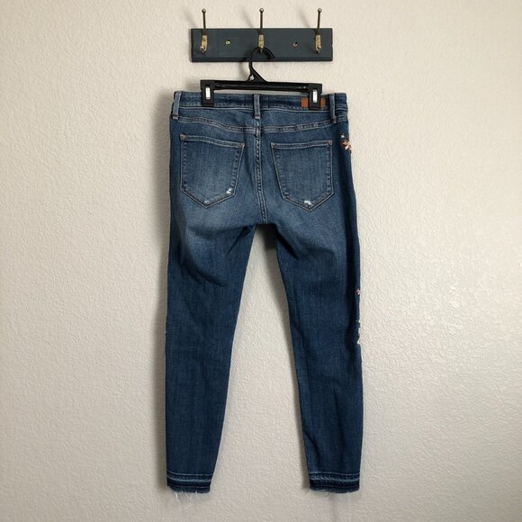 Abercrombie & Fitch Harper Low Rise Ankle Embroidered Jeans Women's 27 4s Artsy - Picture 12 of 12